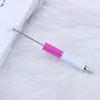 Plumas de Gel Creativas en Stock al por Mayor Cuentas Lindas para Ensartar DIY Bolígrafos de Tinta Bolígrafos de Cuentas Electroplateados UV Bolígrafos de Cuentas con Gradiente de Tres Colores