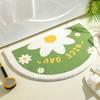 Alfombra absorbente de agua para inodoro estilo Ins, antideslizante, para puerta de baño, semicircular
