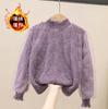 Camiseta térmica de fondo grueso con forro polar para niñas, ropa exterior de nueva temporada, estilo Chanel, cuello alto suave y pegajoso, manga larga, prenda base de invierno