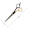 Set de Tijeras Profesionales para Cortar el Cabello al por Mayor Personalizado para Estilistas 6 Pulgadas Negro Dorado Tipo Dividido Diente Recto Herramientas para Cortar el Cabello