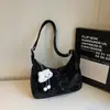 Bolsa Tote Transversal Leve Color Block Versátil para Inverno 2024 para Mulheres, Nova Bolsa Dumpling com Zíper, Bolsa de Ombro Único