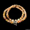 Pulseira de Ametista Natural Qian Jing Wan Ma Cristal Branco Design DIY Dupla Fio Contas Pulseira Feminina Joias Atacado