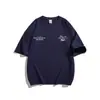 Camiseta de Manga Corta Pesada de Algodón Puro para Hombre con Estampado de Gato, Verano Holgada Talla Grande Retro Americano Top Pullover para Hombre Moderno