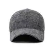 Gorras de Béisbol Casuales para Adultos Mayores Hombres de Invierno Papá y Abuelo Protector de Oídos Resistente al Viento para Exteriores Gorra de Visera Gruesa de Algodón con Forro de Lana