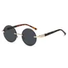 Novos Óculos de Sol Sem Aro Retrô, Oval Personalizado Punk Europeu e Americano Tendência Coloridos Moda Pequena Armação Óculos de Sol para Foto Lote