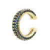 Joia com fivela de pérola microincrustada com diamante colorido clipe de osso da orelha zircônia colorida brincos de clipe de orelha simples cobre banhado a ouro 18K VE131