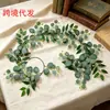 Hojas de Eucalipto Artificiales, Enredaderas de Eucalipto, Decoración de Pared para Fondo de Boda, Enredaderas Falsas, Paisajismo Exterior, Hojas de Sándalo para Mesa, Hojas Falsas
