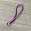 Cordão curto para celular com nó em duas cores, cordão trançado à mão para garrafa de água, alça de pulso para capa de celular, cordão de pulso removível
