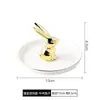 Prato de Anel Cerâmico Nórdico Prato de Joias Coelho Dourado Prato de Armazenamento para Casa Animal Ornaments Criativos para Mesa Cacto