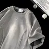 2025 Nueva Camiseta de Suede de Manga Corta con Diseño de Nicho Americano para Hombres y Mujeres en Verano, Camisetas Versátiles Sueltas para Parejas