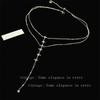 Collar de borlas de circonita Mangxing de plata apilada para mujer, diseño personalizado de alta gama, cadena de clavícula, collar ligero de estilo lujoso.