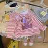 Camiseta casual de manga comprida para meninas para primavera e verão, roupa fina de camada base com proteção solar, estilo pai e filho