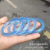 Pulseras de Cuarzo Hielo Jade Azul Niebla Planas y Redondas al por Mayor de Alta Calidad para Mujer, Pulseras de Jade Genuino Color Aguamarina