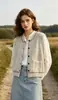 Nuevo chaleco de punto de otoño e invierno transfronterizo de cuello redondo de corte holgado estilo retro europeo y americano con costuras de contraste de un solo botón para mujer