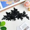Encaje Bordado con Cuentas Tridimensional Flor Pieza Rama Negra Diseño DIY Ropa Zapatos y Sombreros Bolsas Pañuelo para la Cabeza Camisa Accesorios Decorativos