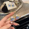Corea del Sur Dongdaemun Globos de Amor Esmaltados de Colores Hebilla de Oreja de Perro Pendientes de Corazón Dulce y Femenino Pendientes Texturizados