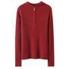 Sudadera con Capucha de Doble Hilo y Media Cremallera Suéter de Cachemira para Mujer Ropa Interior de Punto Jersey de Punto Otoño e Invierno con Capucha Holgada Mangas Largas