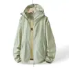 Directamente del fabricante: Ropa Popular de Montaña Ligeramente Arrugada con Protección Solar para Hombres y Mujeres, Estilo de Pareja, Chaqueta Corta de Piel para Mujer con Protección UV