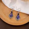 Pendientes de ópalo de estilo étnico retro transfronterizo europeo y americano, pendientes de gota de agua bohemios de estilo palaciego, hermosos pendientes