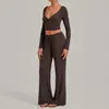 Conjunto de manga longa cover-up de yoga transfronteiriço para mulheres, conjunto de yoga de alça, conjunto de duas peças para esportes ao ar livre e fitness 6819+1011