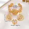 Conjunto de Pendientes, Pulseras y Anillos con Forma de Caracol, Nueva Tendencia de Moda de Nicho para Verano, Adecuado para que las Mujeres los Usen en Vacaciones Diarias
