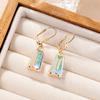 Pendientes de imitación de cristal de estilo nuevo y sencillo, de lujo ligero, elegantes pendientes colgantes geométricos de cristal que combinan con todo. Pendientes para mujer.