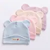 Touca Fetal Respirável de Algodão Puro para Recém-Nascidos 0-3 Meses Estilo Primavera e Outono Proteção da Moleira do Bebê Urso Fofo Chapéu de Bebê