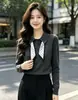 Bufanda de terciopelo Andi estilo Old Money con cuello polo, Suéter de punto con cuello semibierto para mujer, Suéter de capa interior con cuello vuelto, Top de abrigo