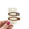 2 Paquetes de Clips para el Cabello Coreanos Nuevos Color Café Oso Bb, Lindos y Modernos Clips para Flequillo, Clips Laterales, Accesorios para el Cabello para Niños y Mujeres