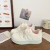 Zapatillas Blancas con Suela Gruesa Rosa para Mujer, Transpirables, Nuevo Diseño Chic de Nicho Verano y Otoño 2026 Zapatillas Deportivas Casuales para Estudiantes