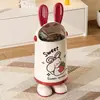 Papelera de orejas de conejo, alto valor estético, modelo nuevo para uso doméstico, linda y creativa, adecuada para dormitorio, baño, cocina, gran capacidad, papelera de dibujos animados