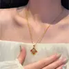Collar de Flor de Peonía Negra y Roja Serie Wanxiang para Mujer Diseño de Nicho Ins Moda Cadena para Clavícula Colgante Versátil de Gama Alta
