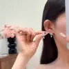 Pendientes de Estrella de Mar de Circonita Estilo Francés para Mujer, Pendientes de Lujo Ligero de Nicho de Gama Alta, Pendientes Dulces y Frescos Exquisitos Estilo Vacaciones en la Costa