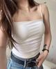 Camisola sin mangas de una pieza estilo coreano, combinable con todo, con copa fija, tirantes finos, chaleco para mujer, transpirable, para llevar debajo o por fuera, Top tubular para chica popular que envuelve el pecho