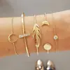 Europa y Estados Unidos transfronterizo nuevo simple pulsera de cadena moda mezcla y combinación pulsera hueca adornos de mano apilados estilo combinación venta al por mayor