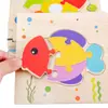 Hebilla de tráfico de animal de dibujos animados de madera rompecabezas plano pequeño rompecabezas para bebé educación temprana puesto de iluminación rompecabezas pequeño al por mayor