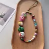 Cadena para teléfono móvil con diseño de animales de dibujos animados, adornos colgantes CCD, cordón con cuentas, llavero de cuerda antipérdida para cámara DIY.