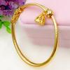Pulseira de latão banhada a ouro estilo boutique, push-pull, imitação de ouro, joias de casamento, fabricantes diretos, pulseira de lótus de barriga redonda lisa