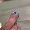 Nuevo temperamento exquisito lujo anillo de circón azul nicho moda alto sentido anillo de personalidad joyería al por mayor