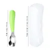 Cuchara para Bebé 304 Acero Inoxidable 316 Cuchara Yuanbao Cuchara de Entrenamiento para Niños Pequeños para Aprender a Comer Solos, Cubiertos Portátiles para Guardar