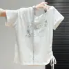 Camiseta Tendência de Manga Curta com Ombro Único para Mulheres, Design Verão 2026, Franzida, Emagrecedora, Cintura Marcada, Top Chic Puro Desejo