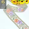 Estilo Étnico Colorido Renda Bordada com Lantejoulas Renda 4,5cm Punho de Roupa Infantil Acessórios de Joalheria Renda Lolita