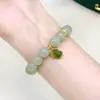 Pulsera Colgante de Calabaza de Jade Hetian Estilo Antiguo de Moda Nueva para Mujer, Estilo Chino Nuevo Retro Nicho Año del Zodiaco Mejor Amiga Regalo