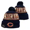 Gorro de Punto Cálido para Otoño e Invierno de la NFL para Hombres y Mujeres con Letras Bordadas de Estilo Pop y Pompón
