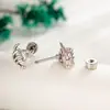 Moda y Diseño Único, Forma de Corazón con Circonita Estilo Pareja Dulce y Fresco Pendientes de Hélice para Cartílago de la Oreja con Cierre de Rosca