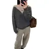 Suéter de Tricô Base Pesado com Lantejoulas, Gola Redonda, Mangas Longas Largas, Estilo Coreano Novo, Blusa Feminina para Primavera e Outono de 2026