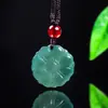 Pendente Genuíno de Jadeíta Gelo Azul Girassol D'Água Requintado Pendente de Jade Fábrica de Joias Masculinas e Femininas Atacado