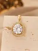 Colgante de Moda Versátil para Mujer P3064, Personalizado, Creativo, de Alta Gama, con Cuatro Garras, Muy Brillante, Circonita tipo Bling, Circonita de Colores
