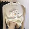 Ropa infantil versátil: nuevos estilos de otoño e invierno de tops forrados de felpa para niñas, con cuello semi-alto, diseñados para niños mayores, que brindan calidez y un look casual