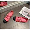 Zapatos de Mujer Punta Redonda Estilo Nuevo Retro Boca Baja Planos Piel Genuina Otoño Piel Genuina Mary Jane Francés